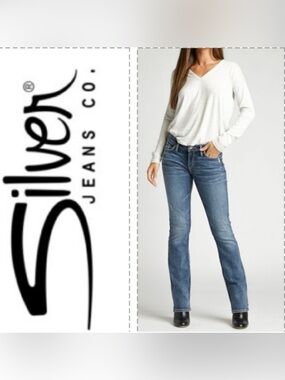 Silver Jeans Co. Toni Low Rise Bootcut Denim Jeans Blue Medium Wash Size 28